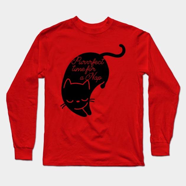 Purrrfect Time For a Nap Long Sleeve T-Shirt by DanielLiamGill